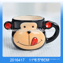 Lovely monkey shaped ceramic mousse mug,ceramic mousse cup